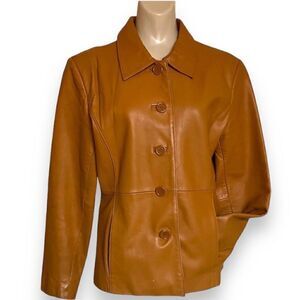 Vintage Beyond Sport California Sculpted Leather Jacket in Hazelnut Brown
